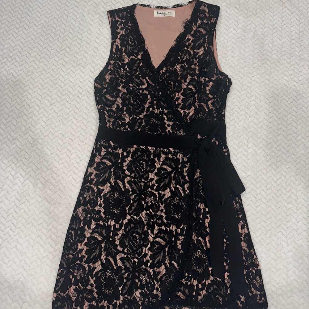 Impressions Black Lace, Wrap Dress